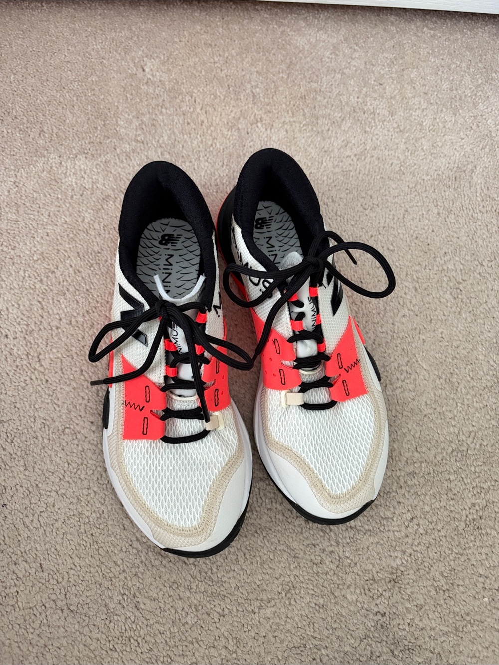 New Balance Women's White and Coral Athletic Sneakers